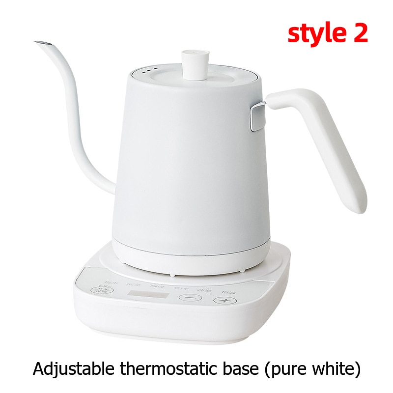 110V 220V Electric Coffee Pot 800ml Hot Water Jug Temperature-Control Heating Water Bottle Stainless Steel Gooseneck Tea Kettle