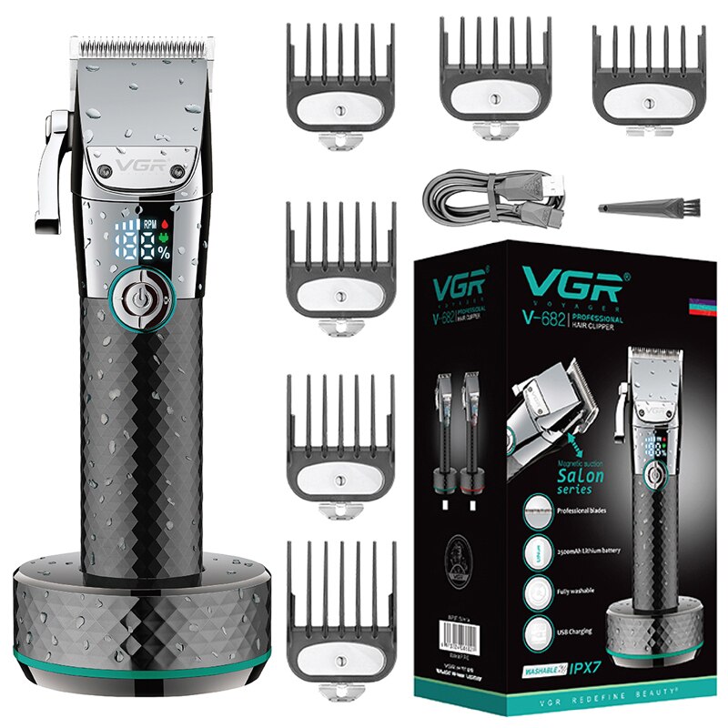 Professional Electric Lithium Ion Hair Trimmer For Men Powerful Beard Hair Clipper Wet Dry Hair Cutting Machine Adjustable