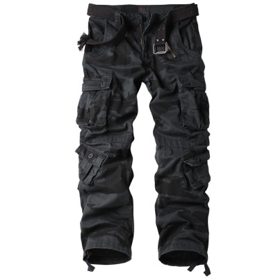 8 Pockets Military Red Black Cargo Pants Men Cotton Trousers Baggy Camouflage Tactical Pants Men Casual  Big Size 38 44 overalls