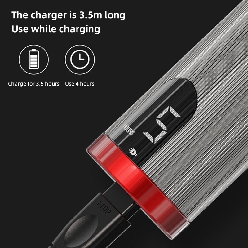 Madeshow M5 M6,Professional Cordless Hair Clipper, Men's Barber Beard Trimmer, All Steel T-shaped Cutter Head,Metal Body Barber