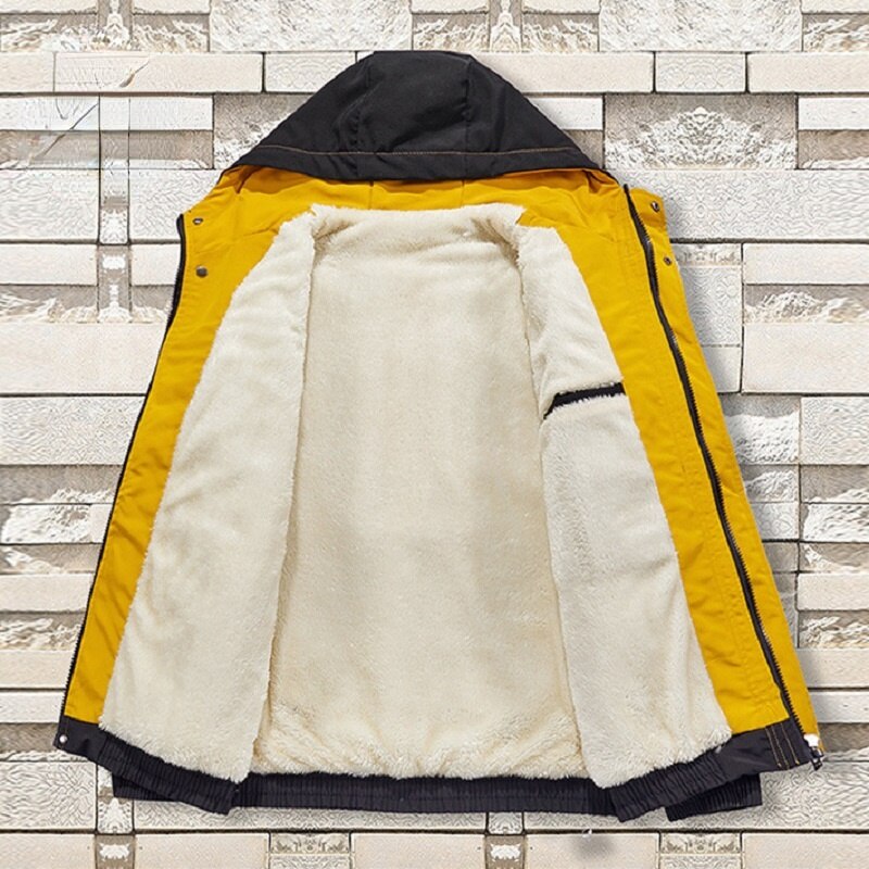 Men's Winter Jacket Oversize 2022 Plush Velvet Padded Fashion Coat Plus Size Large 7XL 8XL Anorak Thick Warm Fleece Parka Men