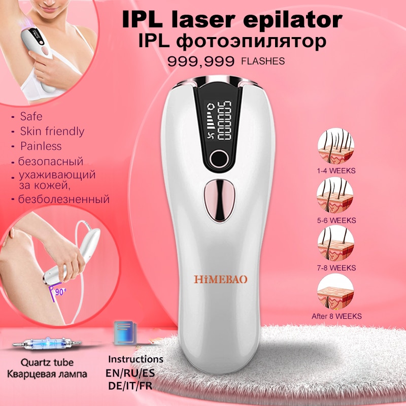 Laser Ipl Epilator Photoepilator Depilator Epilasyon Home Use 999900 Flash Permanent Painless Pulsed Laserowy Depiladora