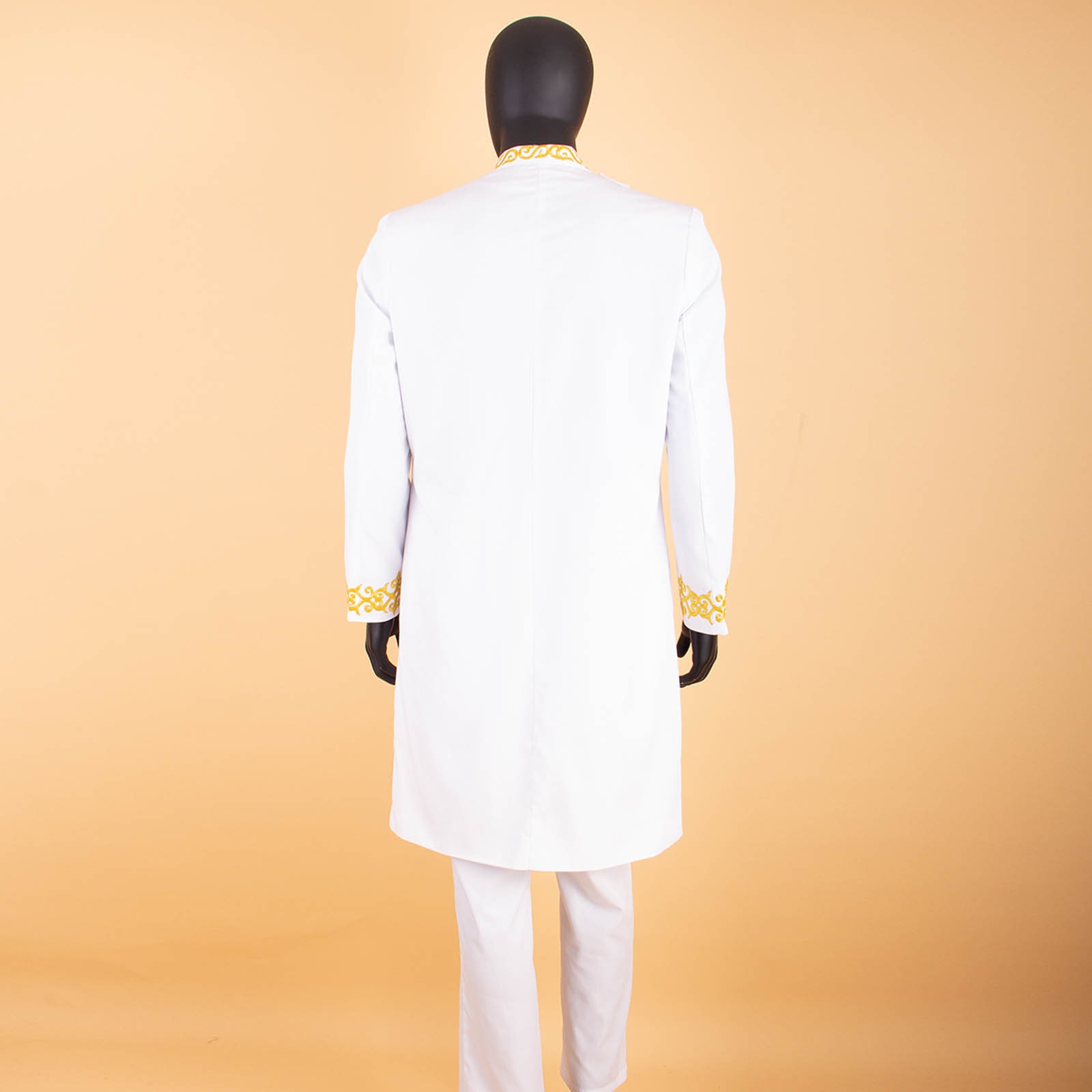 African Suit for Men Dashiki Long Embroidery Jackets and Pants 2 Piece with Kerchief Slim Fit Formal Outfits Wedding A2216037