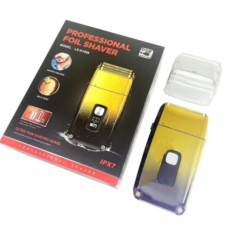 Professional Metal 3 Knife Net Electric Shaver Hair Beard Rechargeable Bald Head Shaving Machine for Men Fade Finishing Tool