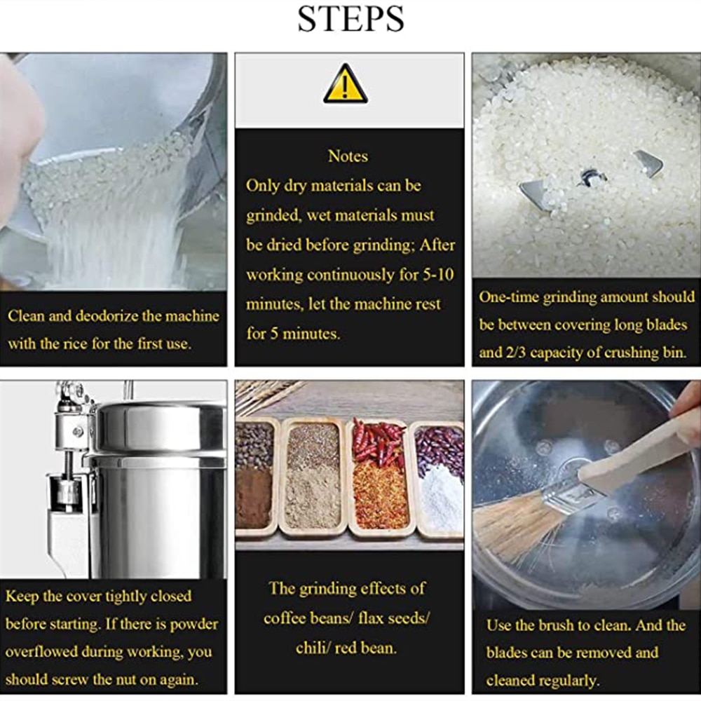 800g Spice Grinder Herbal Coffee Grinder Machine Food Crusher Grinder Mill Wheat Flour Dry Food Grinder Electric Coffee Grinder