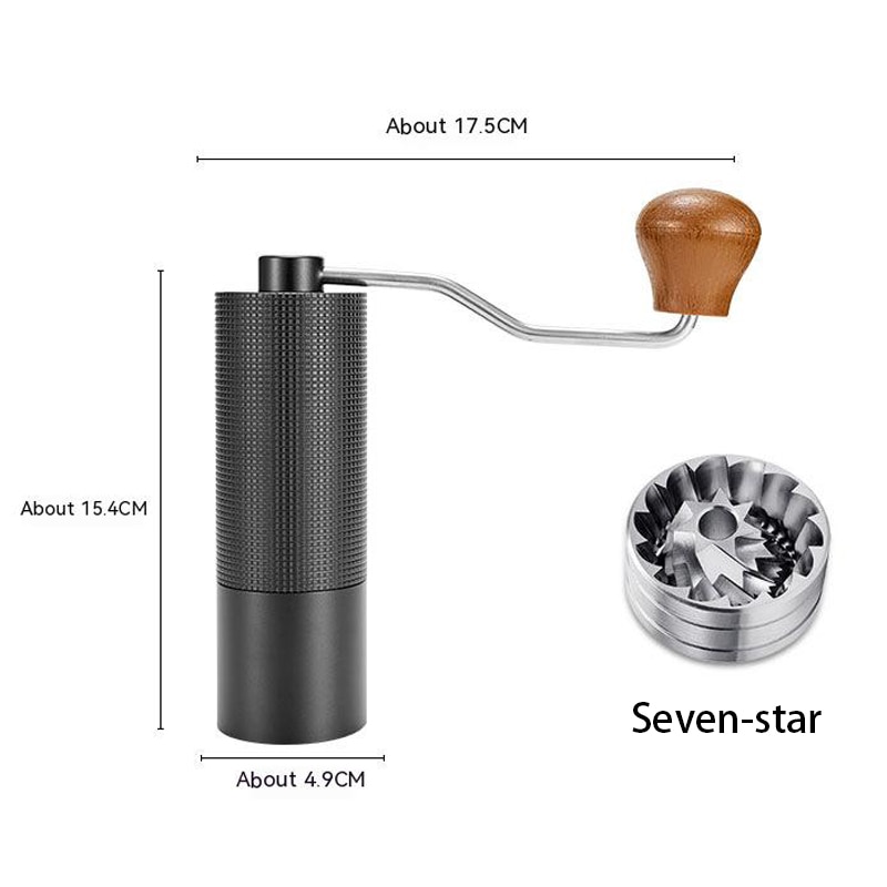 Portable Manual Coffee Grinder Conical Coffe Bean Miller Aluminum Rhombus Body Ergonomic Labor-saving Handle 25g Capacity