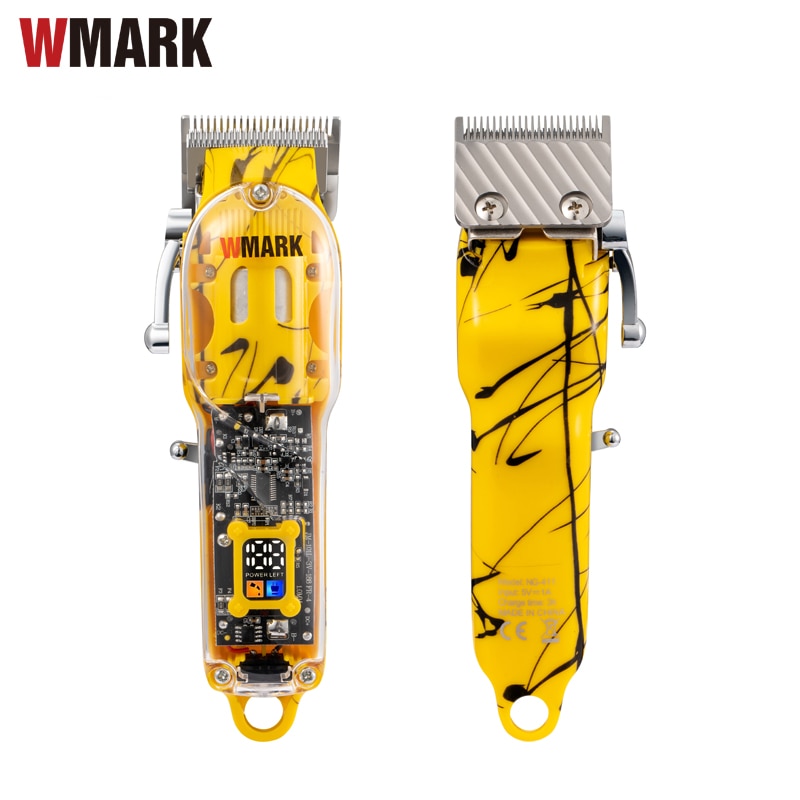 WMARK NG-411 Transparent Style Professional Rechargeable Clipper Cord & cordless Hair Trimmer with wedge blade