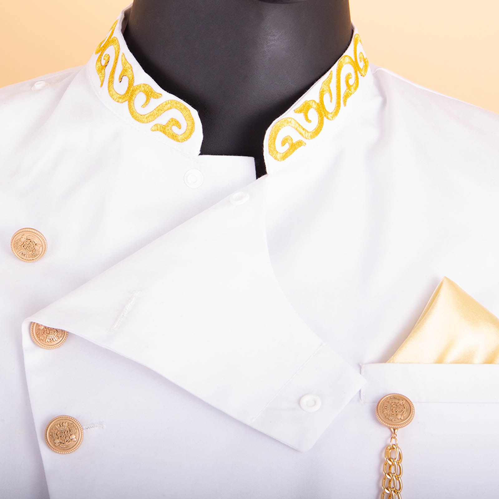 African Suit for Men Dashiki Long Embroidery Jackets and Pants 2 Piece with Kerchief Slim Fit Formal Outfits Wedding A2216037