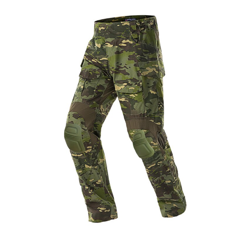 Men Military Tactical Trousers CP Camouflage Multicam Cargo Pant Casual Work Clothing Combat Airsoft  Army Green Knee Pads Pants