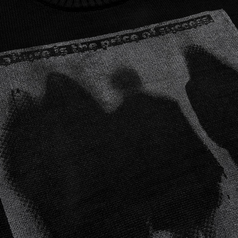 LENSTID Autumn Men Oversized Knitted Jumper Sweaters Hip Hop Graphic Print Streetwear Harajuku Loose Fashion Casual Pullovers