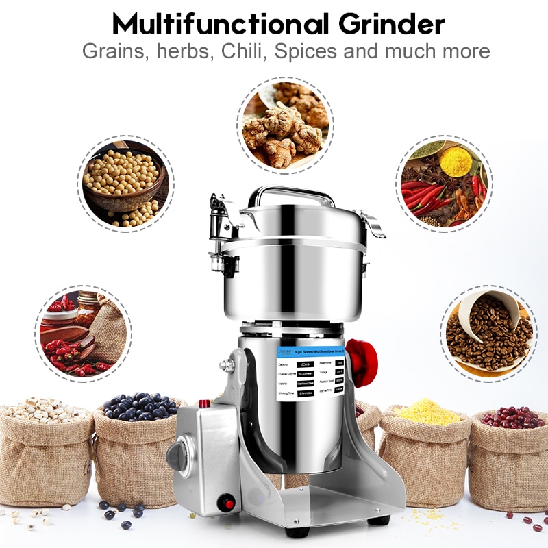 2500G /1000G/800G Coffee Grinder Machine Herb Grain Spices Mill Medicine Wheat Mixer Dry Food Grinder