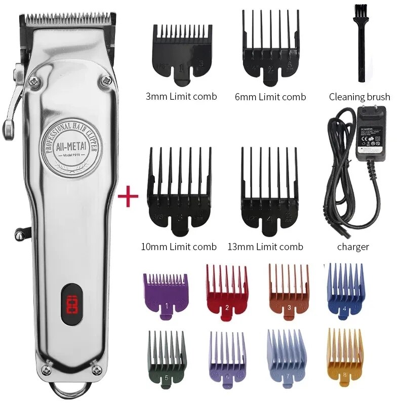 RESUXI 1919 Professional Electric Hair Trimmer All-metal Clipper For men Barber Timmer Cordless Hair Cutter Machine Rechargeable