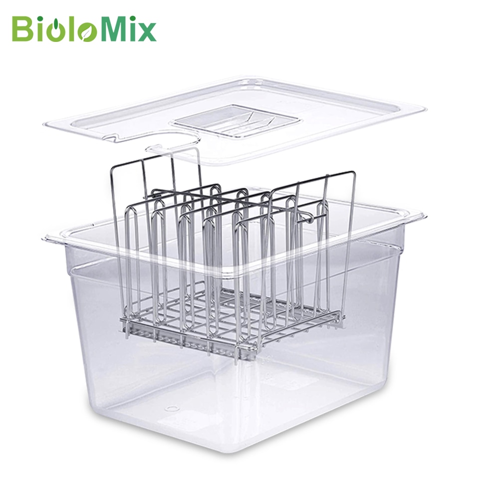 11L Sous Vide Cooker Containers and Stainless Steel Sous Vide Rack Sets Detachable Dividers Separator for Immersion Circulators