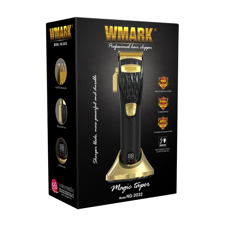 New Arrivals WMARK Cordless 5 cutting speed Hair Clipper NG-2032 2033 With Taper Blade Electric Hair Trimmer With LCD Display