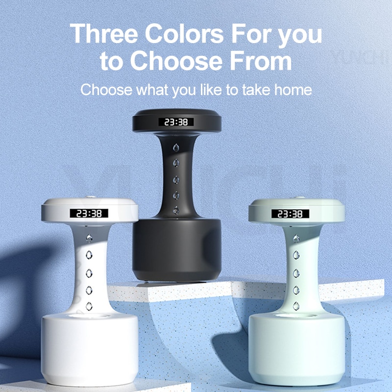 800ml Anti Gravity Air Humidifier Levitating Water Drops Ultrasonic Cool Mist Maker Fogger USB Rechargeable With LED Display