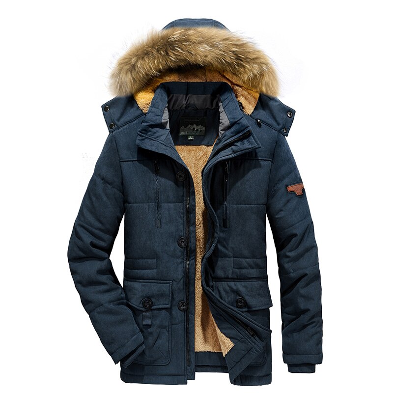 Men's Winter Jacket 2022 Parka Outdoor Plus Velvet Thick Warm Multi Pocket Jackets Solid Parkas Male Coat Large Size Clothing