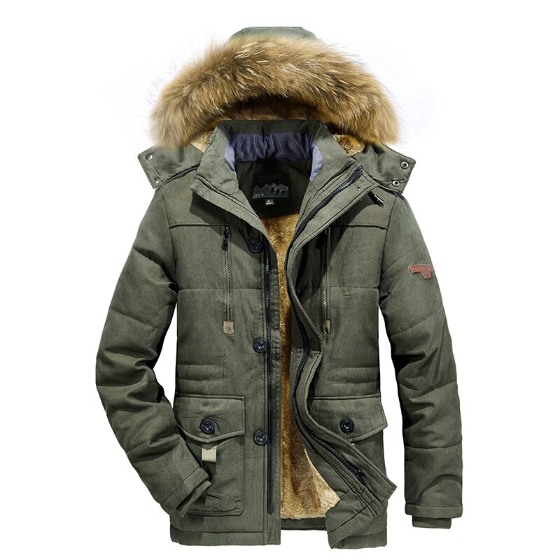 Men's Winter Jacket 2022 Parka Outdoor Plus Velvet Thick Warm Multi Pocket Jackets Solid Parkas Male Coat Large Size Clothing