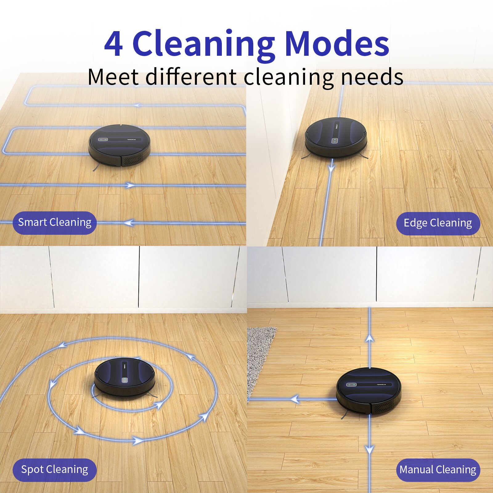 SYSPERL V40P Robotic Vacuum Cleaner Navigation for Home Robot Mopping 2600PA Carpet WIFI APP Virtual Wall 5 Modes Reservation