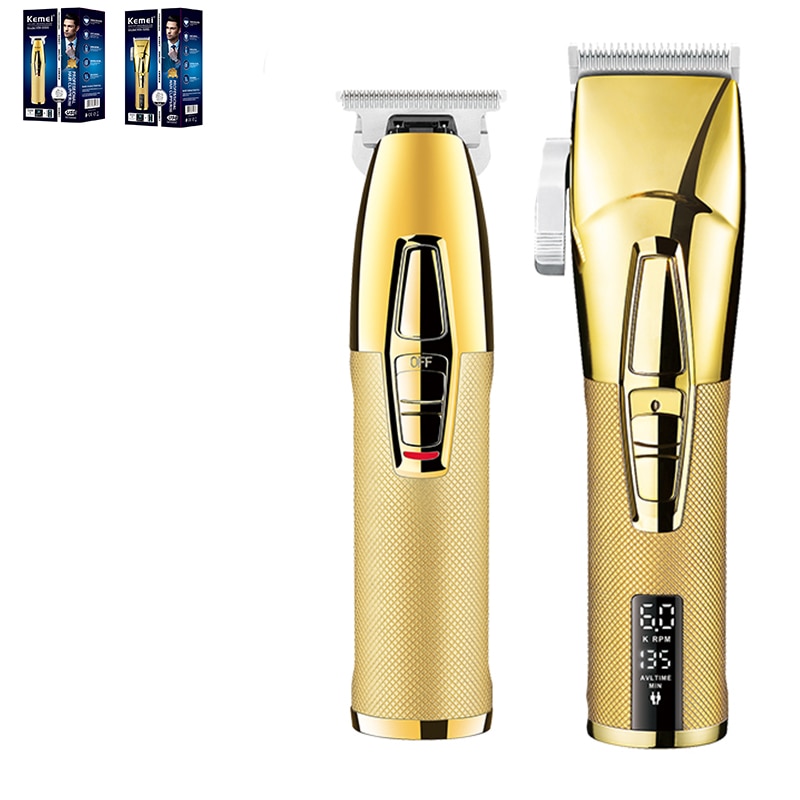 Kemei Professional Hair Clipper Barber Haircut Kit Combos 0mm Hair Trimmer Finish Hair Cutting Machine Electric Shaver Men Razor