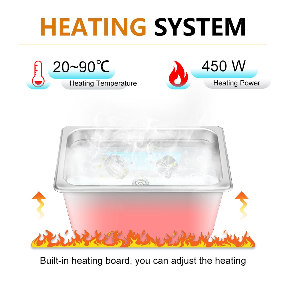 2L 3L 4L 6L 10L 15L 22L 30L Digital Ultrasonic Bath 600W Heater Timer Degas Clean Basket Ultrasound Cleaner Cleaning Tool