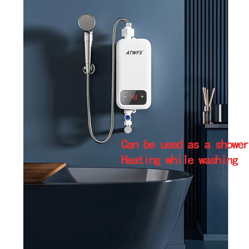 ATWFS Tankless Instant Water Heater 220v Electric Heaters for Home Kitchen for Bathroom Shower Hot Heater