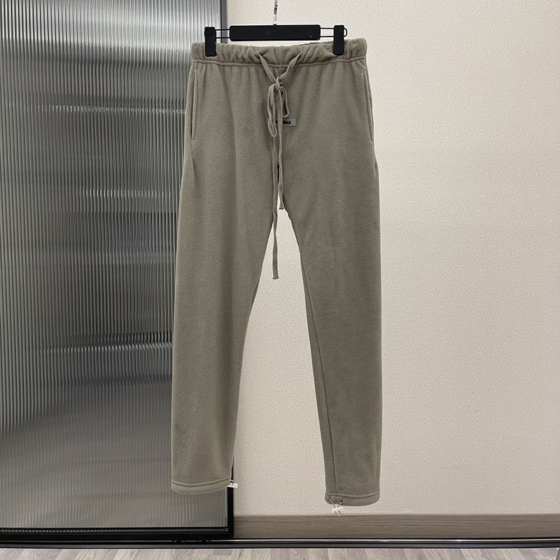 ESSENTIALS Polar Fleece Double line Sweatpants Men and Women Hip Hop Loose Drawstring Pants High Street Unisex Casual Trousers