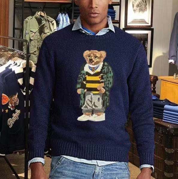 And Winter Brand Cotton Sweater Autumn Ralp Men RL Eden Casual Sweaters Bear Pull Homme Knitted Pullover