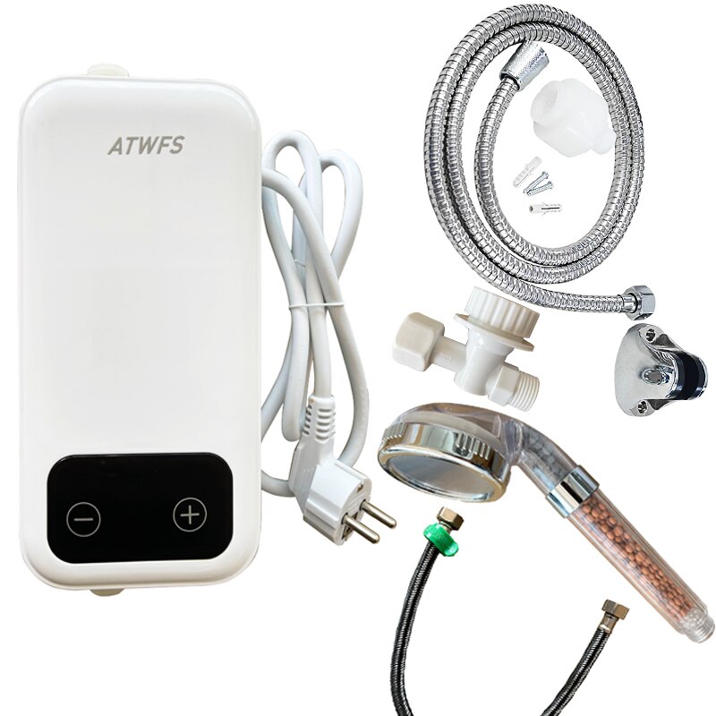 ATWFS Tankless Instant Water Heater 220v Electric Heaters for Home Kitchen for Bathroom Shower Hot Heater