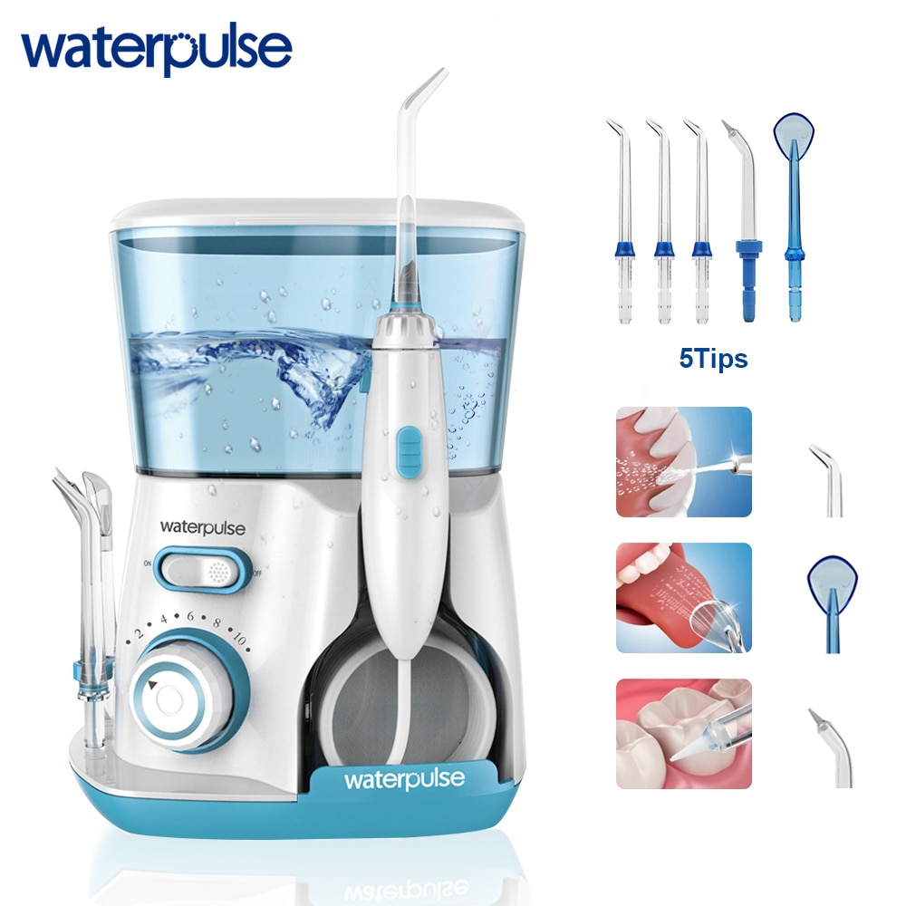 Waterpulse Dental Irrigator 800ml Home Teeth Whitening Water Flosser 10 Modes Oral Irrigators Cleaning Tools V300 For Family