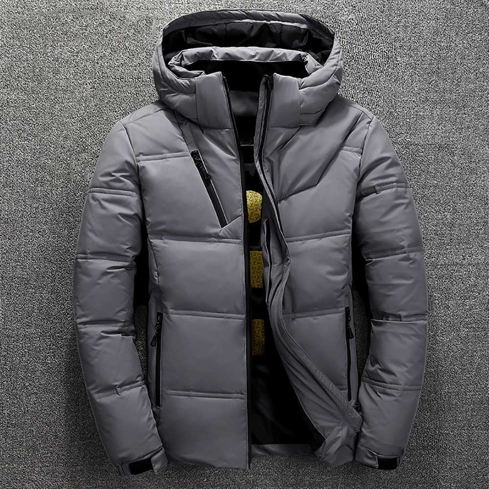 Men Jacket Coat Winter Warm Casual Autumn Stand Collar Puffer Thick Hat White Duck Parka Male Men's WinterDown Jacket with Hood