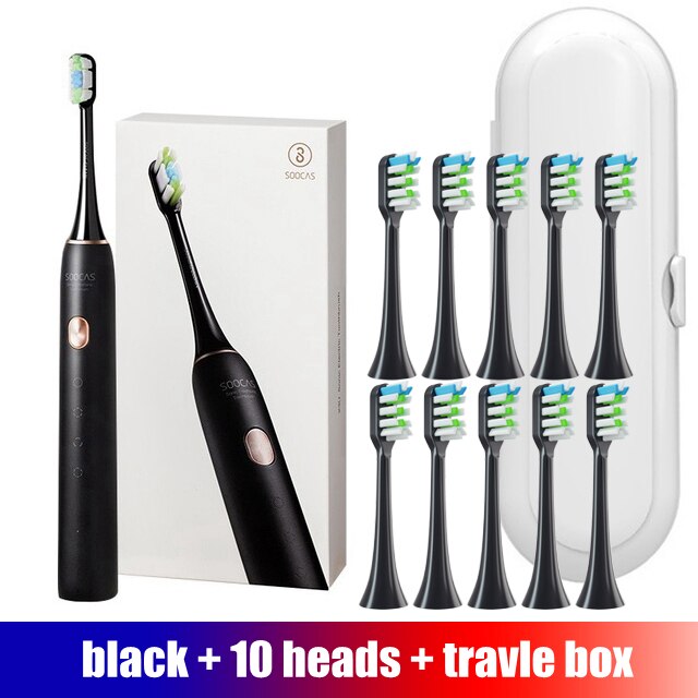 SOOCAS New Upgraded X3U Sonic Electric Toothbrush Soocare Ultrasonic Automatic Fast chargeable Adult With 7 Tooth Brush Heads