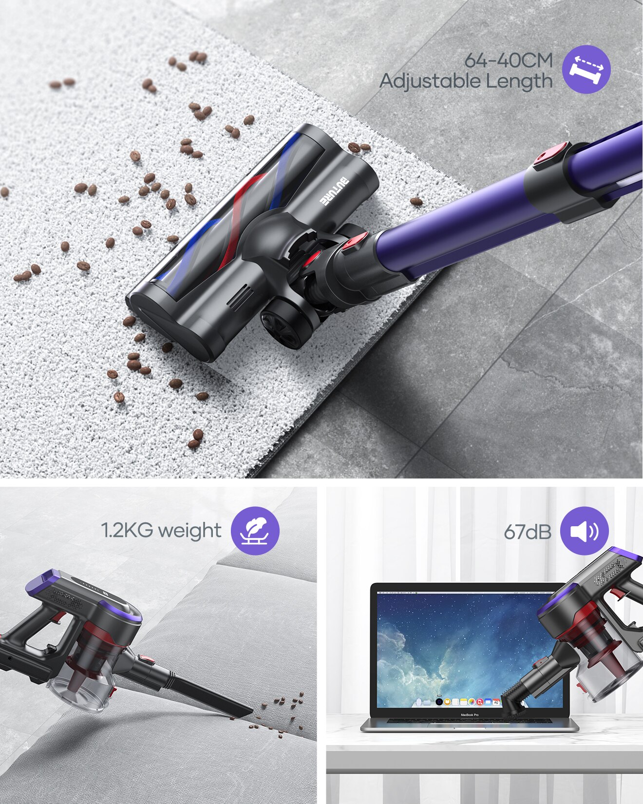 33KPa 400W Handheld Wireless Cordless Vacuum Cleaner JR400 with Touch Display Smart Home Appliance Aspiradora 55Mins Runtime