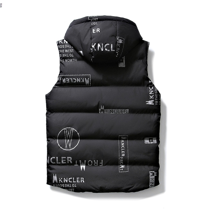 2021 Autumn Winter Sleeveless Jacket Down Vest High Quality Men's Warm Thick Loose Hooded Coats Padded Waistcoat Down Vest Men