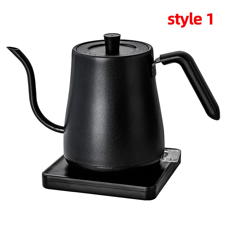 110V 220V Electric Coffee Pot 800ml Hot Water Jug Temperature-Control Heating Water Bottle Stainless Steel Gooseneck Tea Kettle