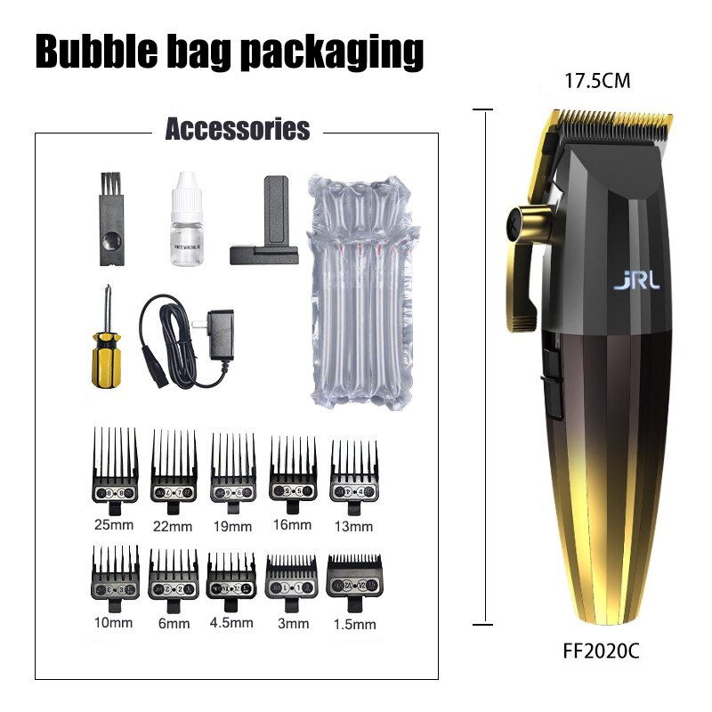 Barber POP Professional Hair Trimmer Black Gold Three-piece Hair Salon Oil Head Gradual Hair Clipper Razor Trimming Hair Cutting