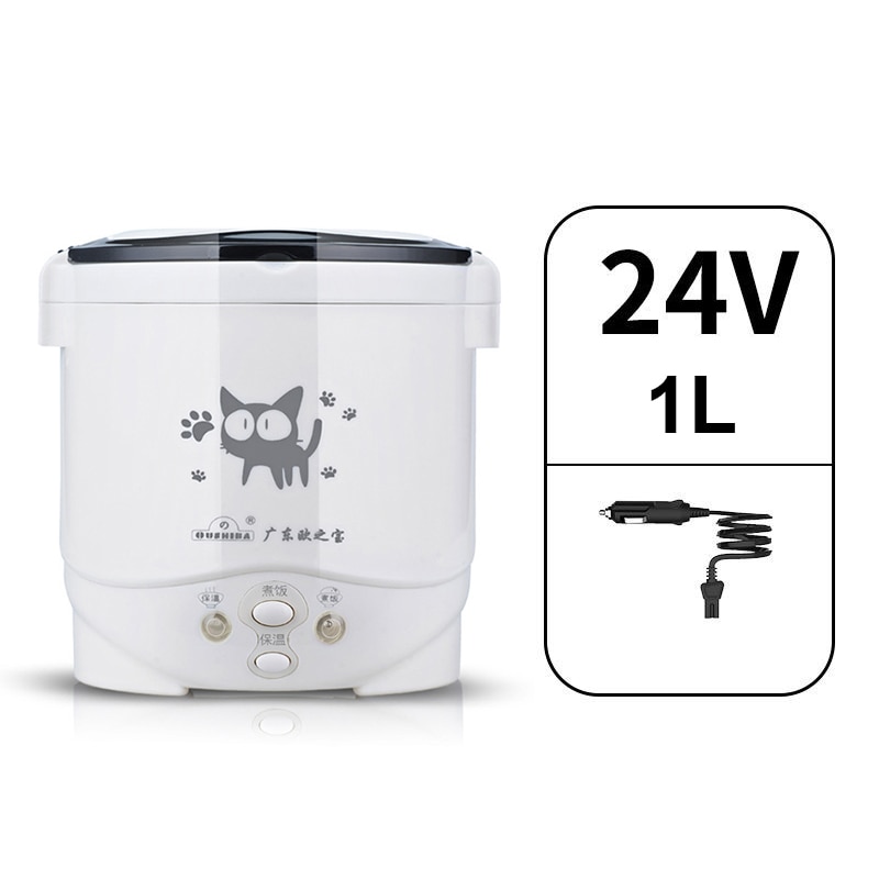 12V 24V Electric Rice Cooker Car Truck Multicooker Soup Porridge Cooking Food Steamer 2L Electric Lunch Box Home Rice Cookers