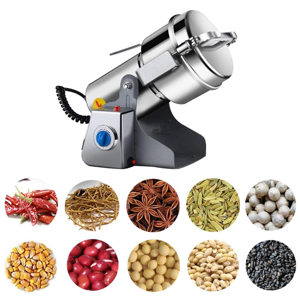 800g Swing Type Grains Herbal Powder Miller Dry Food Grinder Machine High Speed Intelligent Spices Cereals Crusher