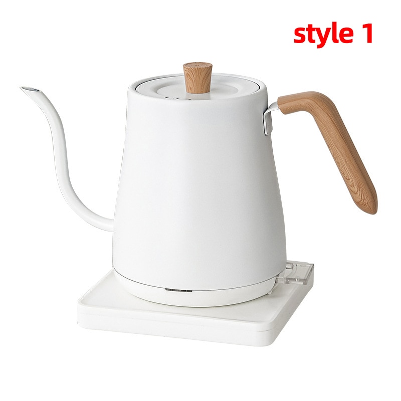 110V 220V Electric Coffee Pot 800ml Hot Water Jug Temperature-Control Heating Water Bottle Stainless Steel Gooseneck Tea Kettle