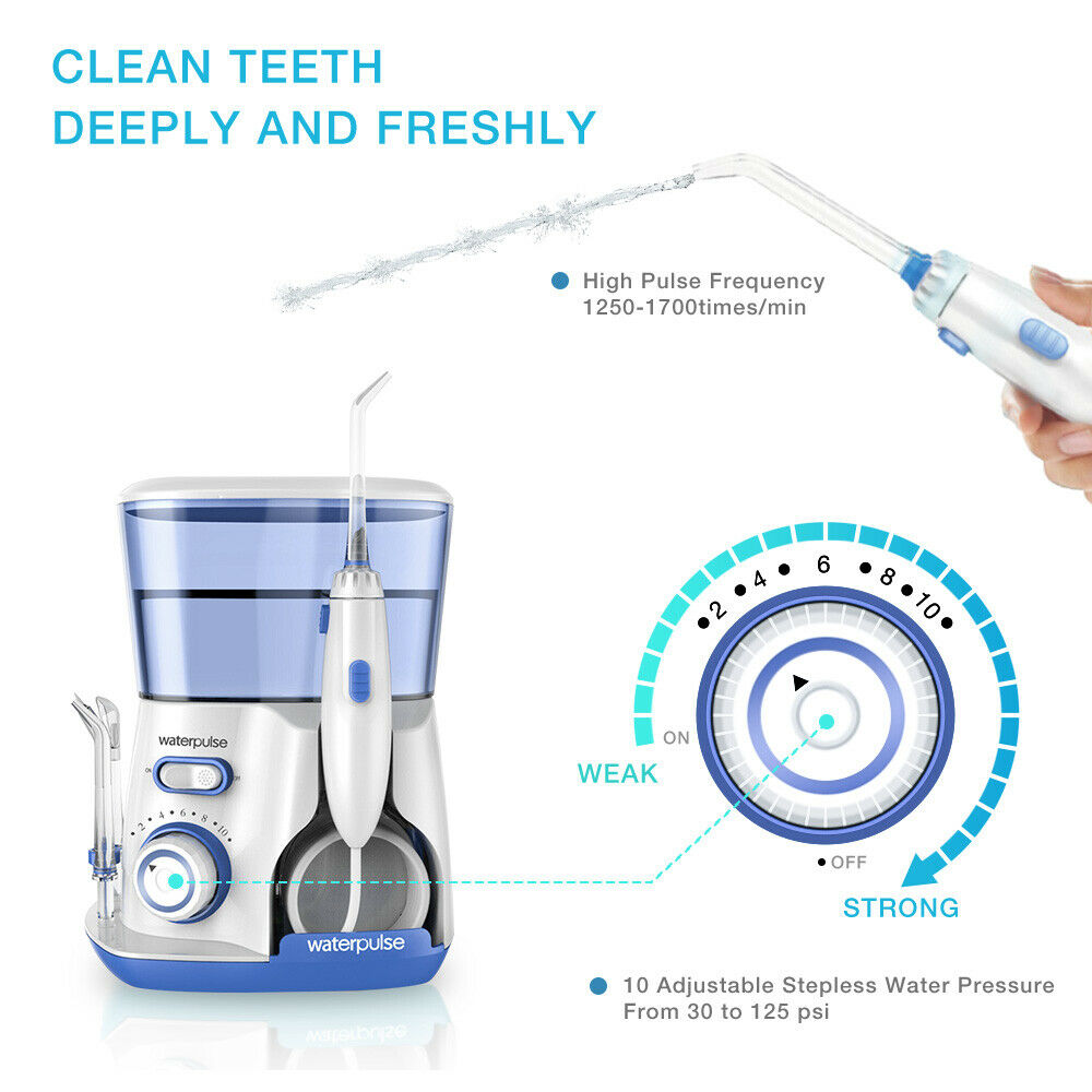 Waterpulse Oral Irrigator V300G 5pcs Tips Dental Water Flosser Electric Cleaner 800ml Oral Hygiene Dental Flosser For Oral Care