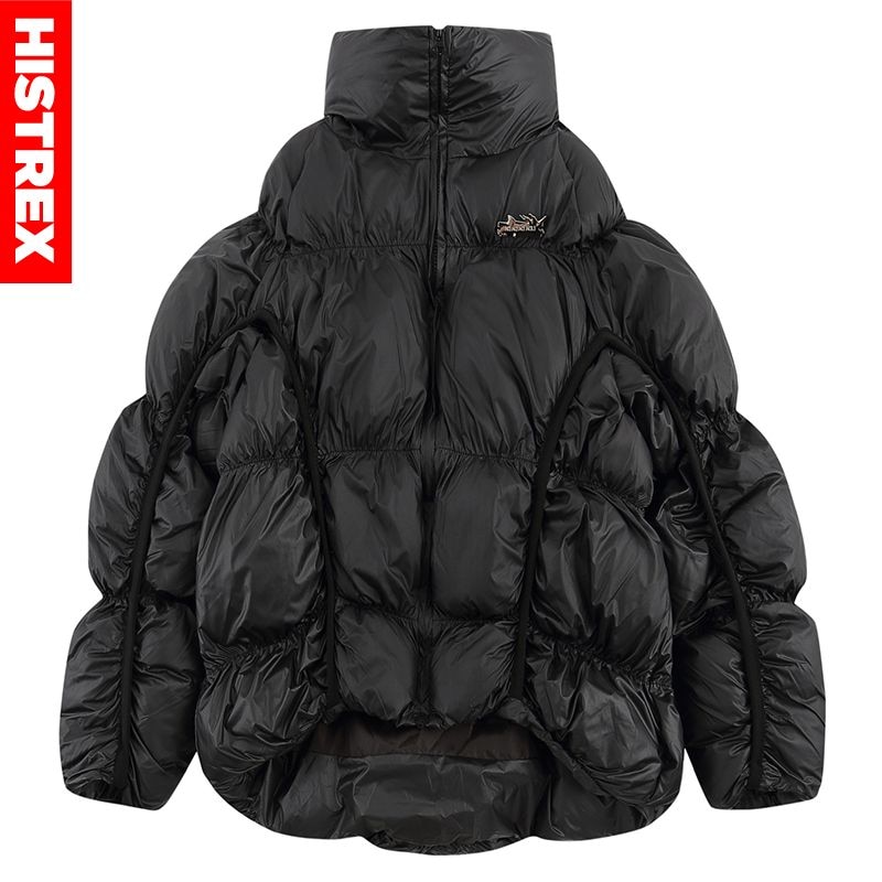 HISTREX Down Cotton Bubble Mens Parkas Jackets Hip Hop Brand Thick Casual Detachable Zipper Casual Warm Parka Jacket Men Women