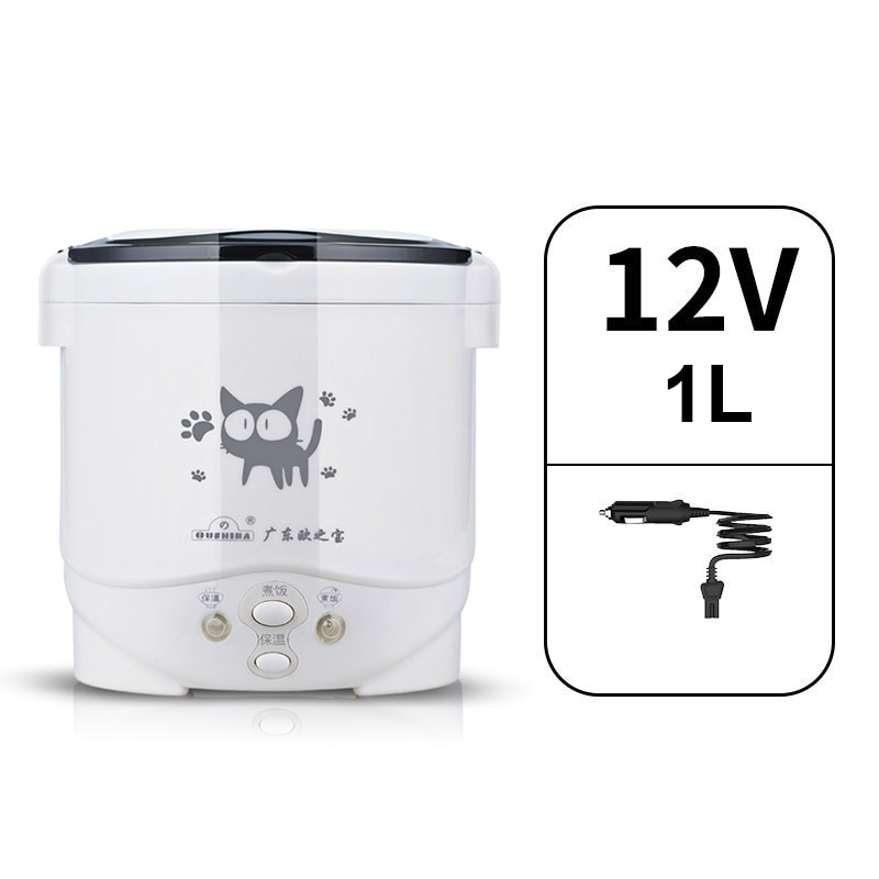 12V 24V Electric Rice Cooker Car Truck Multicooker Soup Porridge Cooking Food Steamer 2L Electric Lunch Box Home Rice Cookers