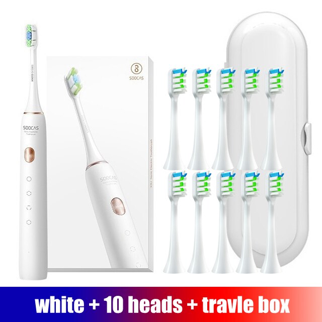SOOCAS New Upgraded X3U Sonic Electric Toothbrush Soocare Ultrasonic Automatic Fast chargeable Adult With 7 Tooth Brush Heads