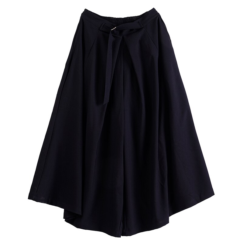 Japan Streetwear Fashion Loose Casual Black Wide Leg Pant Men Women Punk Gothic Hip Hop Skirt Pants Man Harem Trousers
