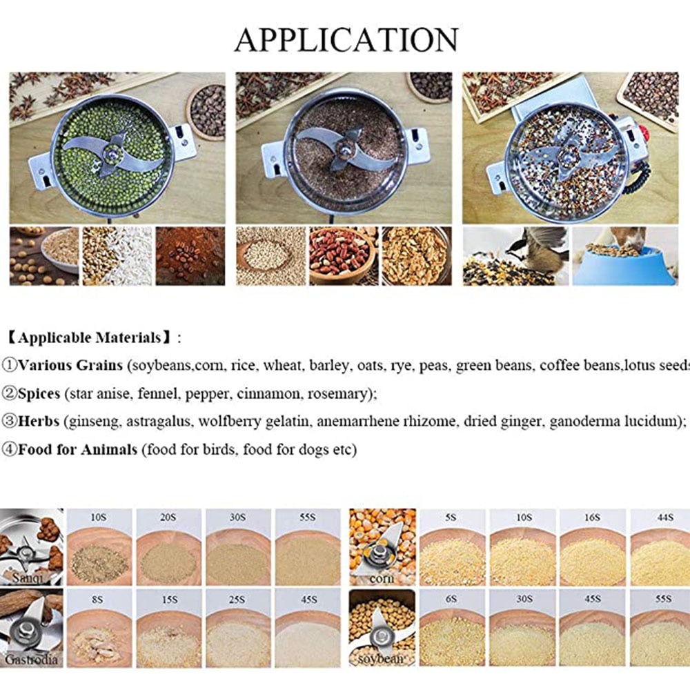 800g Spice Grinder Herbal Coffee Grinder Machine Food Crusher Grinder Mill Wheat Flour Dry Food Grinder Electric Coffee Grinder