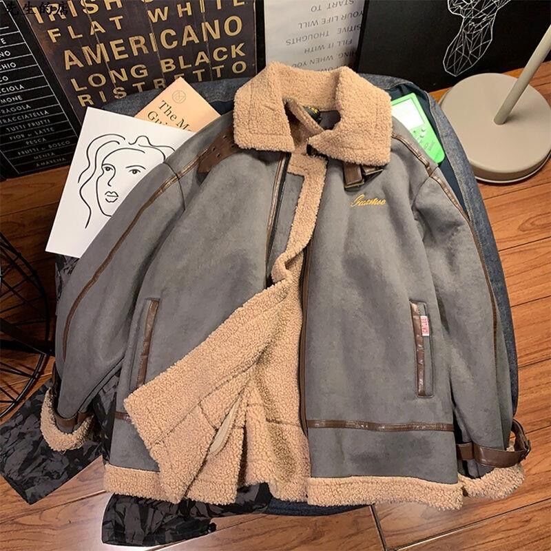 Lamb wool coat men's plus velvet thick winter padded jacket Korean warm cotton bubble coat chaqueta de los hombres puffer jacket