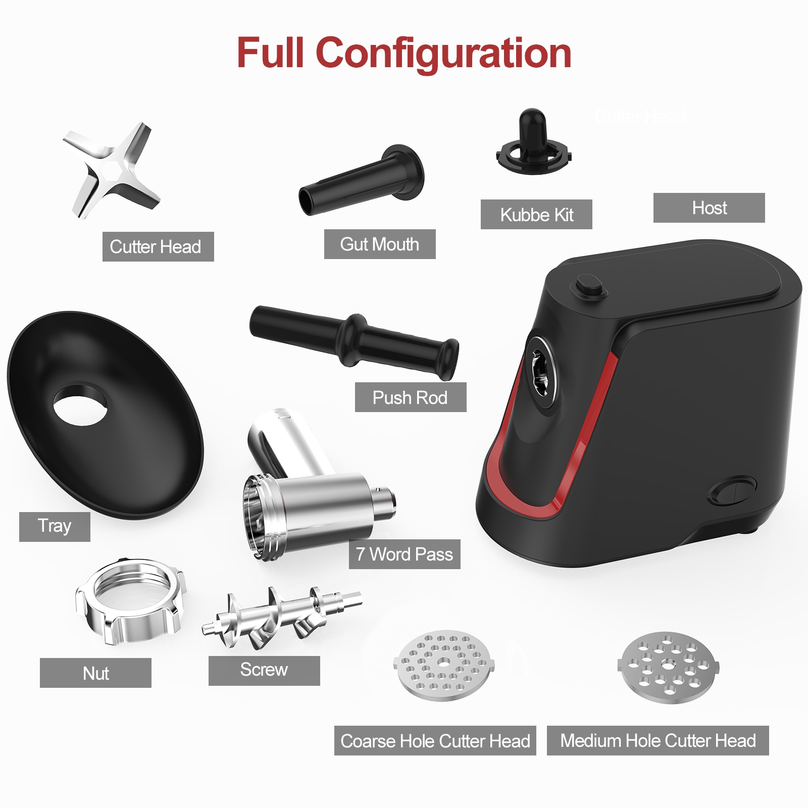 Dailyswee Electric Meat Grinder Home Sausage Stuffer Meat Mincer Overheating Protection Food Processor Multifunction Chopper