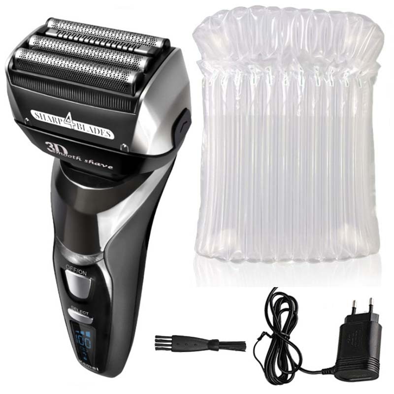 Kemei 8150 Wet Dry 3 Speed Rechargeable Electric Shaver For Men Beard Electric Razor Facial Shaving Machine 4-Blade System