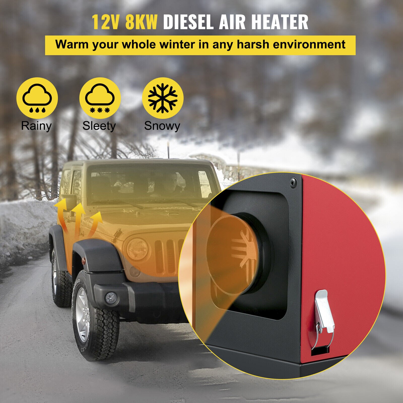 VEVOR Upgrade 8kw Diesel Air Heater Heating Machine All in One 12V Diesel Parking Heater for Car Bus Trailer RV
