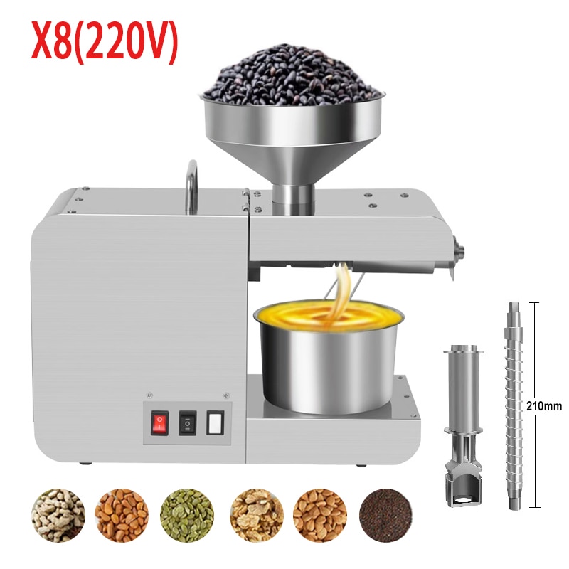 Intelligent Oil Press Automatic Household Stainless Steel Hot Cold Oil Extraction Machine Temperature Control Sesame Oil Peanut