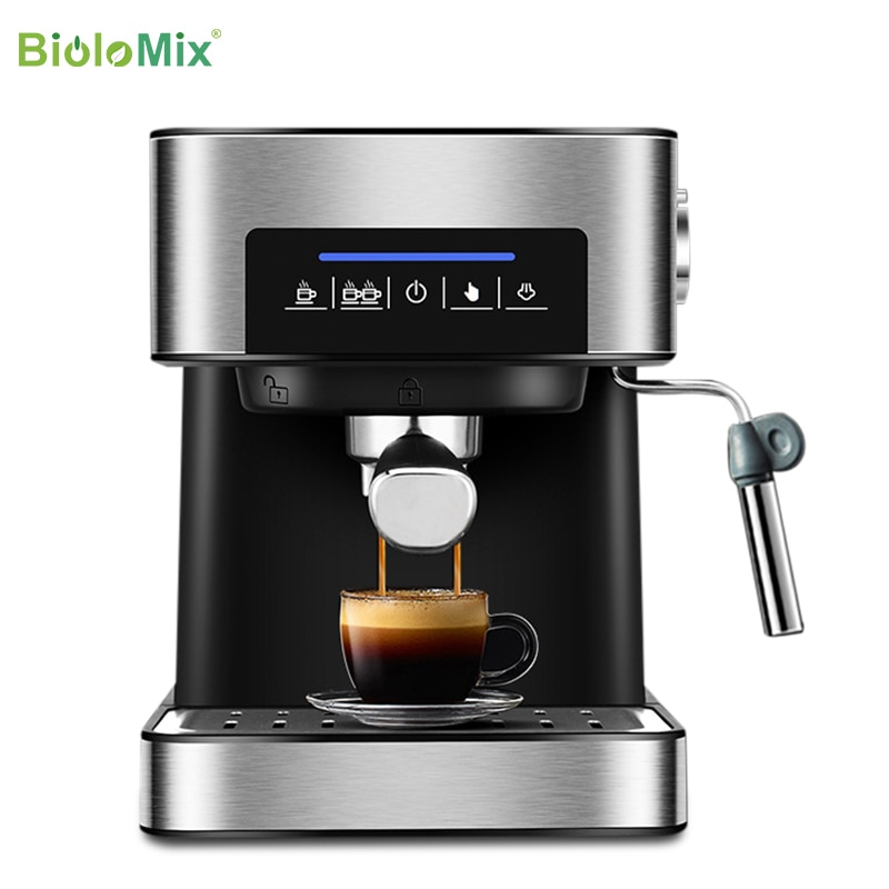BioloMix 20 Bar Italian Type Espresso Coffee Maker Machine with Milk Frother Wand for Espresso, Cappuccino, Latte and Mocha